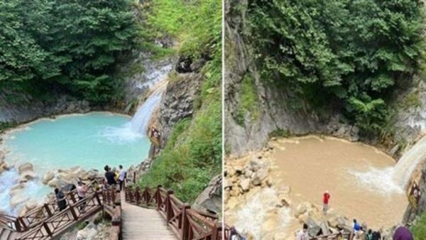 Taşkın önleme projesinde rengi değişen Mavi Göl, eski halini aldı