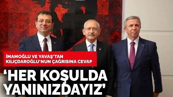 İmamoğlu ve Yavaş'tan Kılıçdaroğlu'nun çağrısına cevap geldi