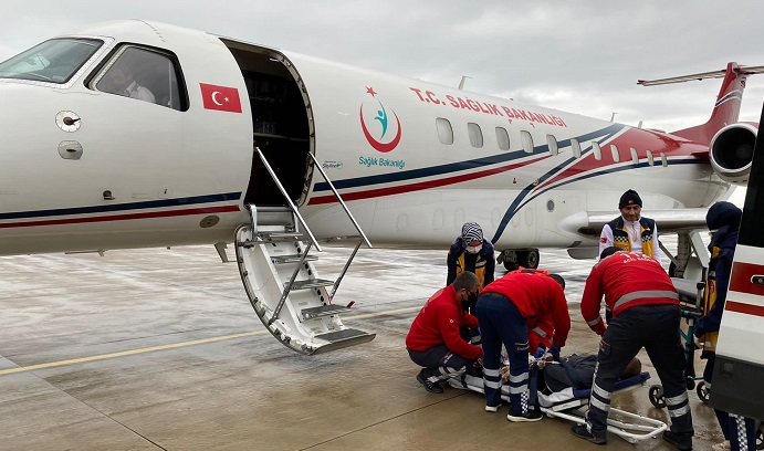 Rize Havaalanından Uçak Ambulansla Hasta Sevki 