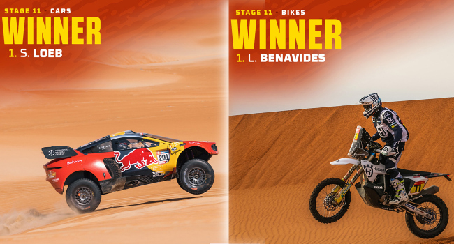 Dakar Rallisi'nde 11. etapta zafer Loeb ve Benavides'in