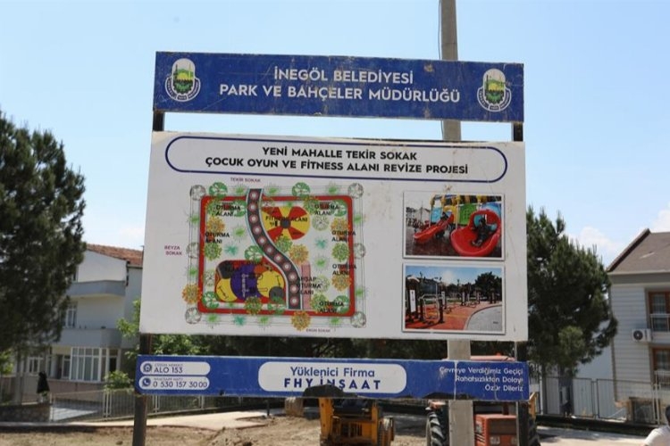 Bursa İnegöl'de eskiyen parklar yenileniyor