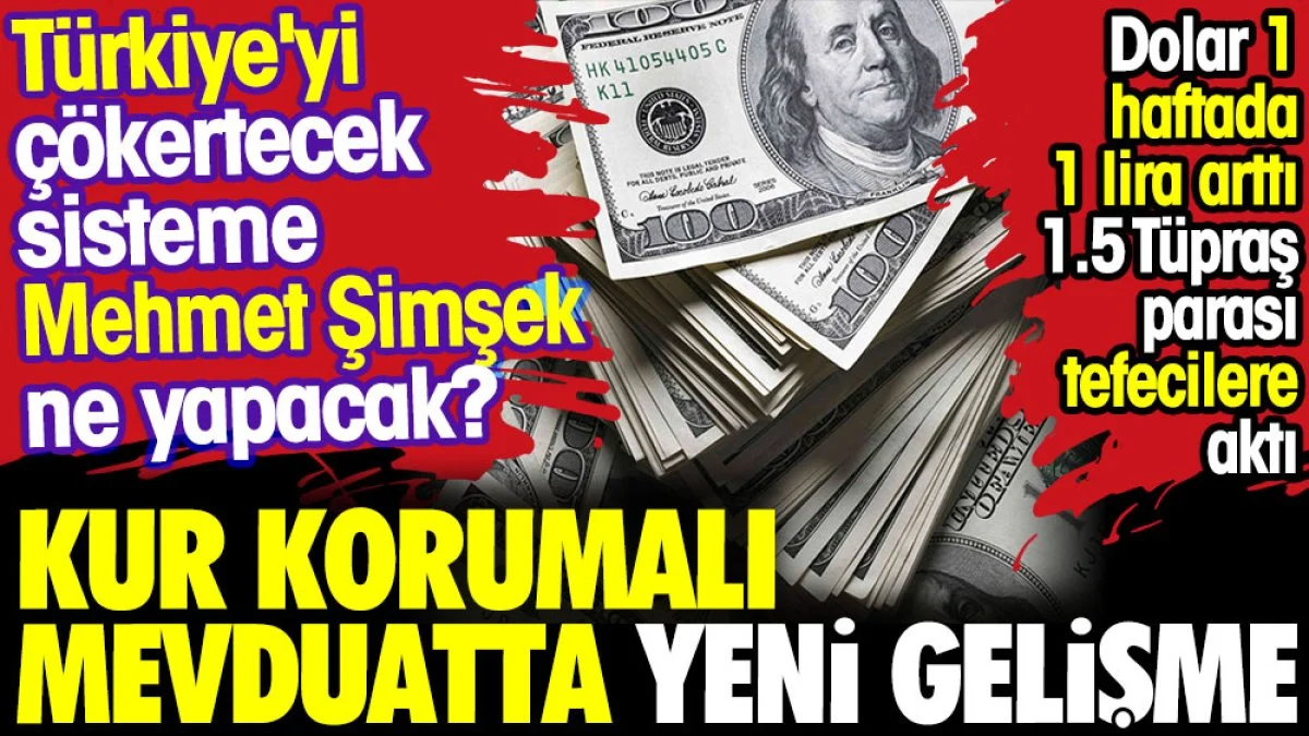 Kur Korumalı Mevduatta yeni gelişme. Türkiye'yi çökertecek sisteme Mehmet Şimşek ne yapacak?