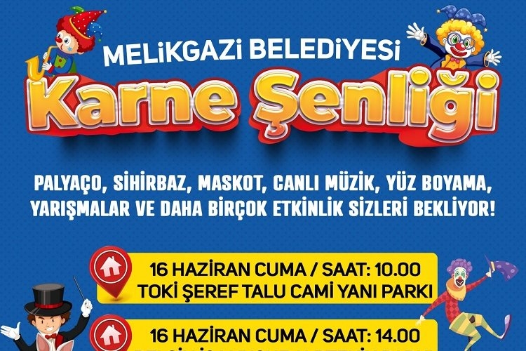 Kayseri Melikgazi'de karne şenliği