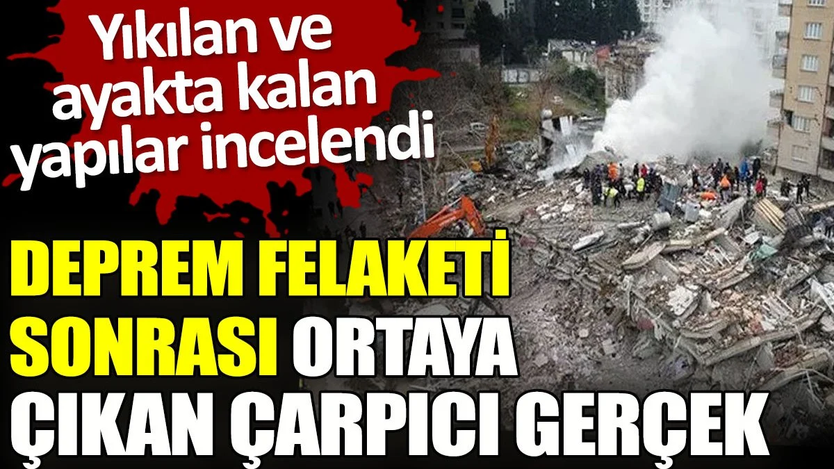 Deprem felaketi sonrası ortaya çıkan gerçek