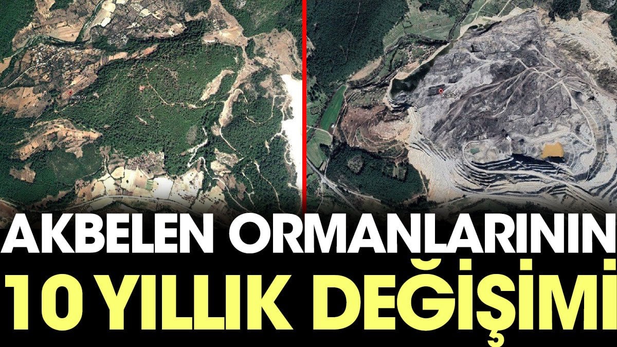 Akbelen Ormanları'nın 10 yıllık değişim uydudan böyle görüntülendi