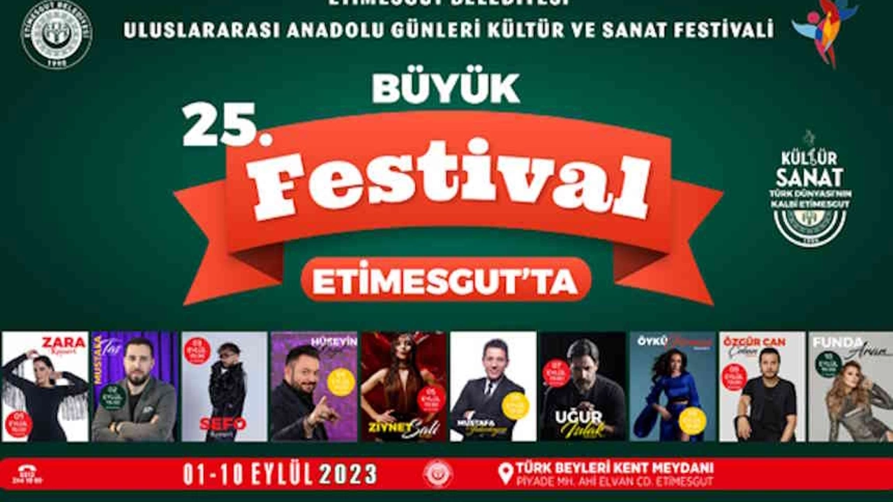  Etimesgut Belediyesi 25. Uluslararası Anadolu Günleri Kültür ve Sanat Festivali sanatçıları!