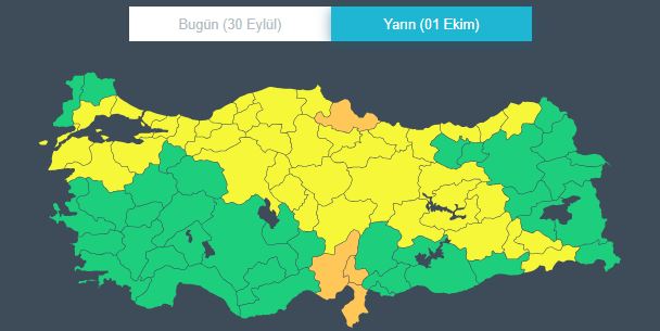 Hangi illere sarı, turuncu kod geldi, verildi? Sağanak yağış geldi mi, başladı mı?