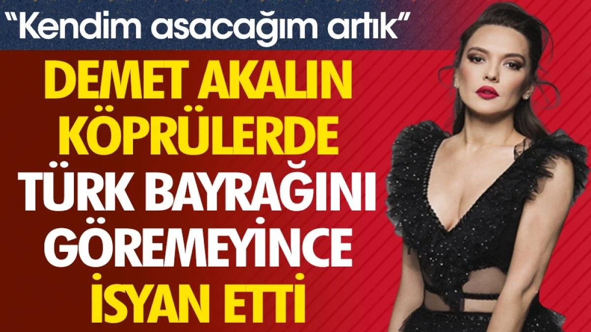 Demet Akalın köprülere Türk Bayrağı asılmadığını görünce isyan etti. 