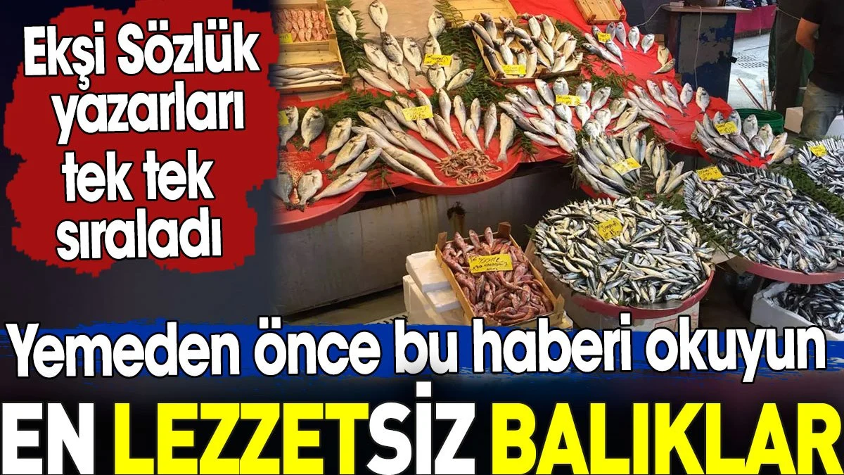 En lezzetsiz balıkları. Yemeden önce bu haberi okuyun. Ekşi Sözlük yazarları tek tek sıraladı