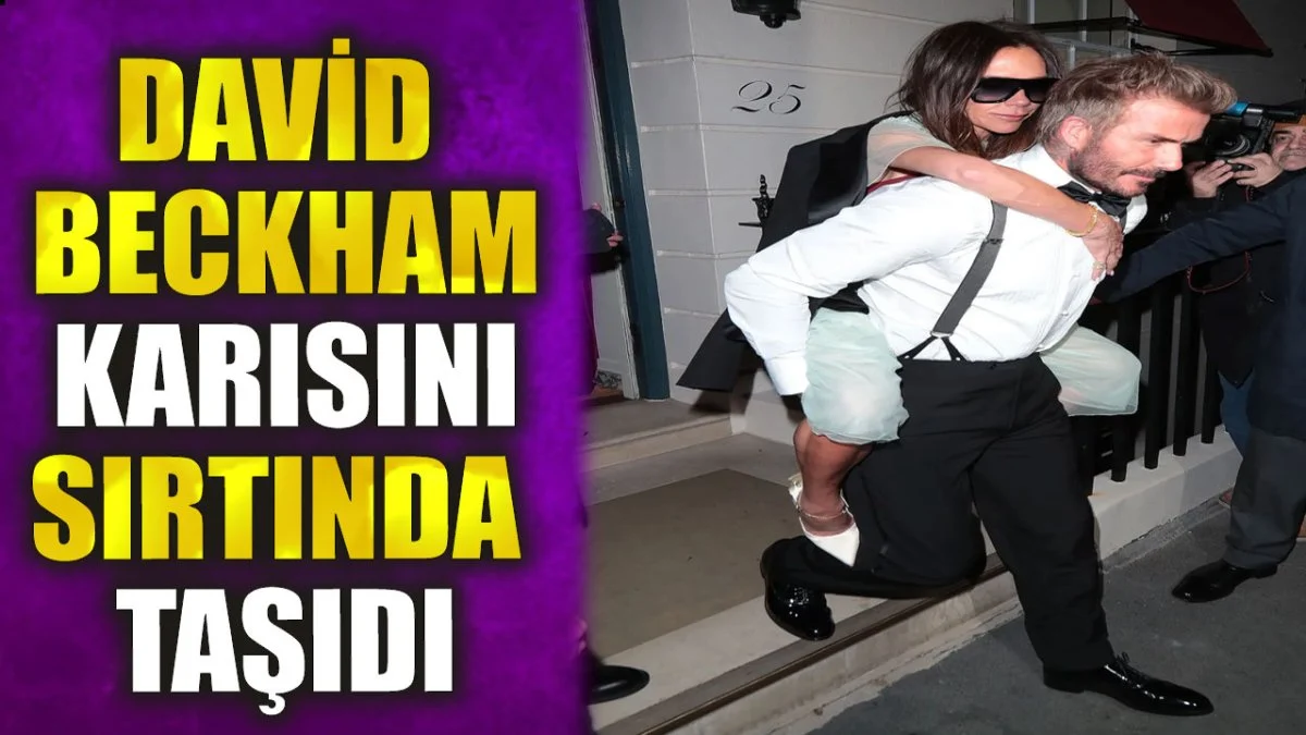 David Beckham, karısını sırtında taşıdı