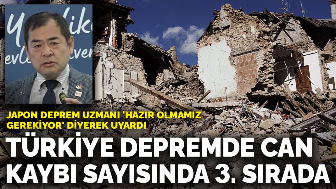 Japon deprem uzmanı 'Hazır olmamız gerekiyor' diyerek uyardı: Türkiye depremde can kaybı sayısında 3. sırada