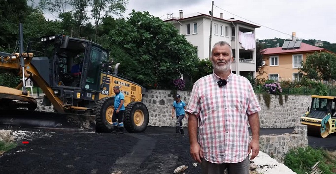Ortahisar Belediyesi Kelebek hastası Ayşenur için, 120 metrelik beton yolu asfaltladı