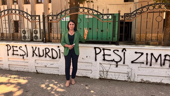 Oduncu, valilik duvarına Kürtçe yazılama yaparak yanıt verdi