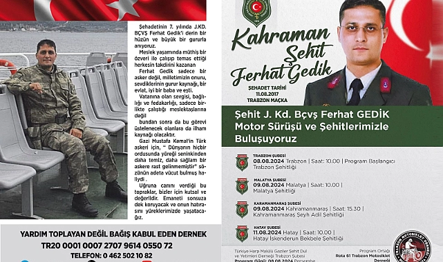 Eren Bülbül ve Jandarma Astsubay Kıdemli Başçavuş Ferhat Gedik, Şehadetlerinin 7. Yılında Anılıyor