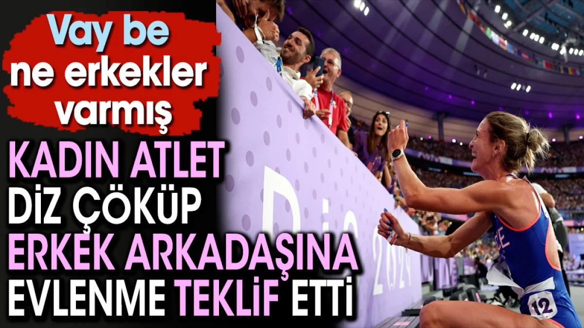 Kadın atlet diz çöküp erkek arkadaşına evlenme teklif etti. Vay be ne erkekler varmış