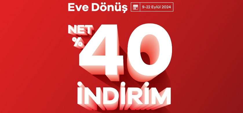 Evidea ile Şimdi Tazelenme Zamanı: Eve Dönüşe Özel Net %40 İndirim!