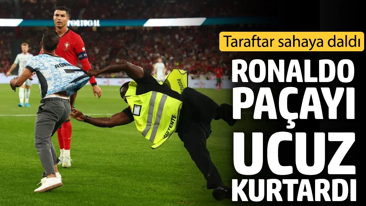 Cristiano Ronaldo paçayı ucuz kurtardı. Taraftar sahaya daldı