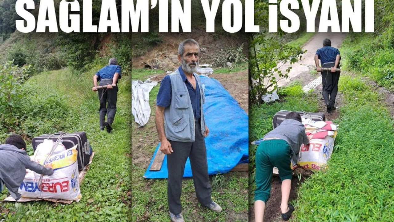 Trabzon’da 70 Yaşındaki Salih Amca’nın Yol İsyanı: “Valizlerimizi Kızakla Çekiyoruz”
