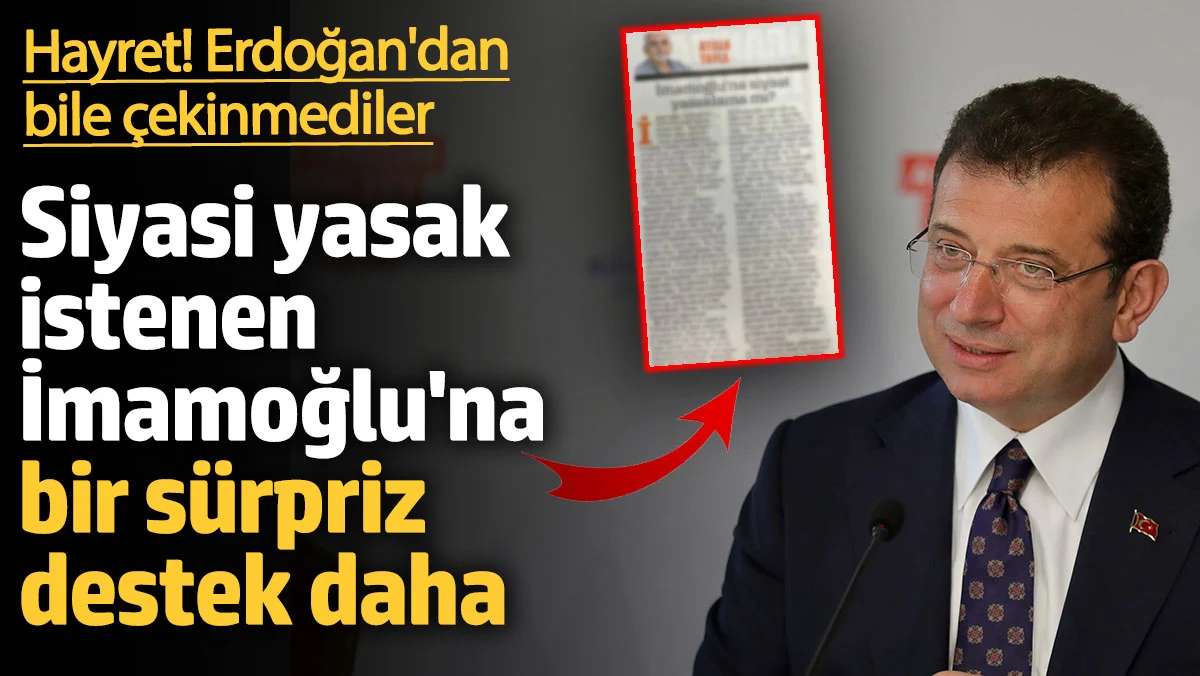 Siyasi yasak istenen İmamoğlu'na bir sürpriz destek daha