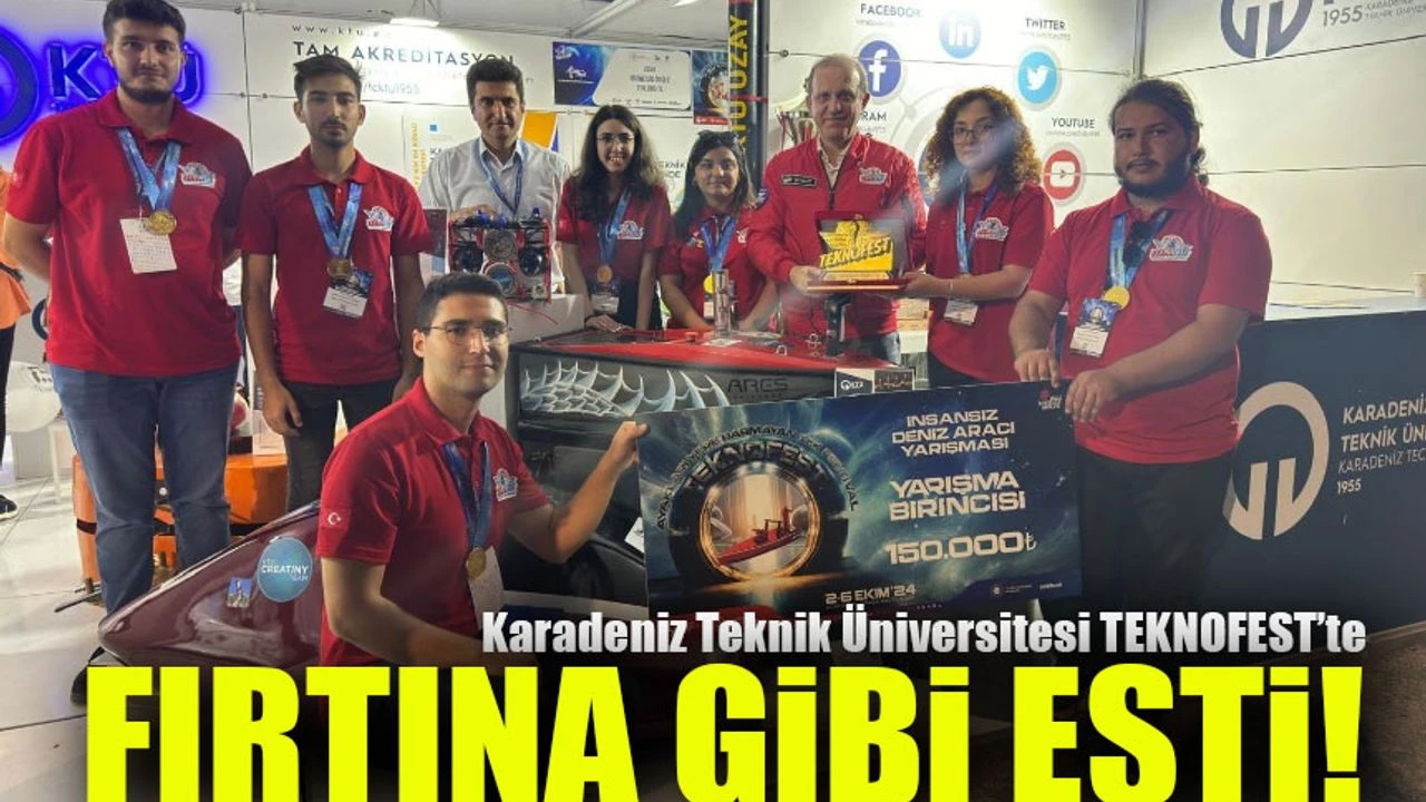 Karadeniz Teknik Üniversitesi (KTÜ), TEKNOFEST'te büyük başarılar elde ederek dikkat çekti. 