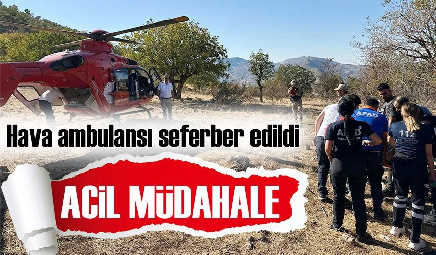 Siirt’te Ambulans Helikopterle 30 Metreden Düşen Vatandaşa Acil Müdahale