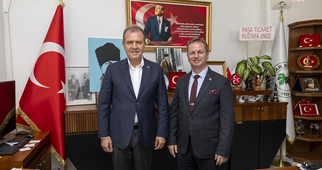 Mersin Büyükşehir Belediye Başkanı Seçer’den, Kaymakam Yusuf Ziya Yaktı ve Başkan Fatih Önge’ye ziyaret