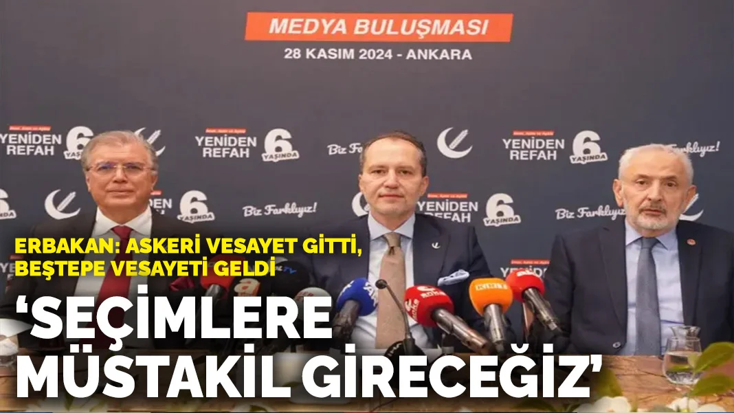 Erbakan: Askeri Vesayet Gitti, Beştepe Vesayeti Geldi