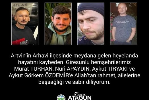 Ardeşen Belediye Başkanı Atagün’den Başsağlığı Mesajı