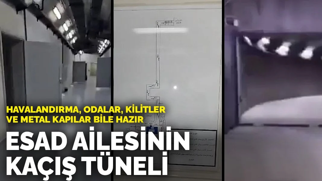 Esad ailesinin kaçış tüneli: Havalandırma, odalar, kilitler ve metal kapılar bile hazır