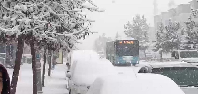Erzurum'da kar yağışı yaşamı olumsuz etkiliyor