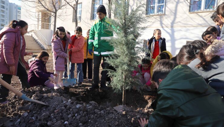 Karaköprü’de Okul Bahçeleri Daha Yeşil Bir Gelecek İçin Ağaçlandırılıyor