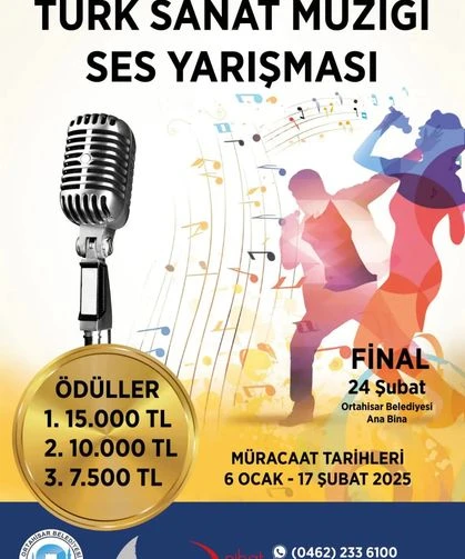 Ortahisar Belediyesi, ses yarışması düzenliyor