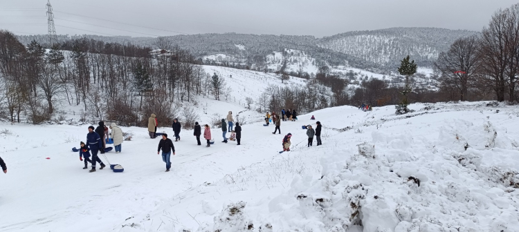 Bilecik Pazaryeri'nde 'kızak' coşkusu!