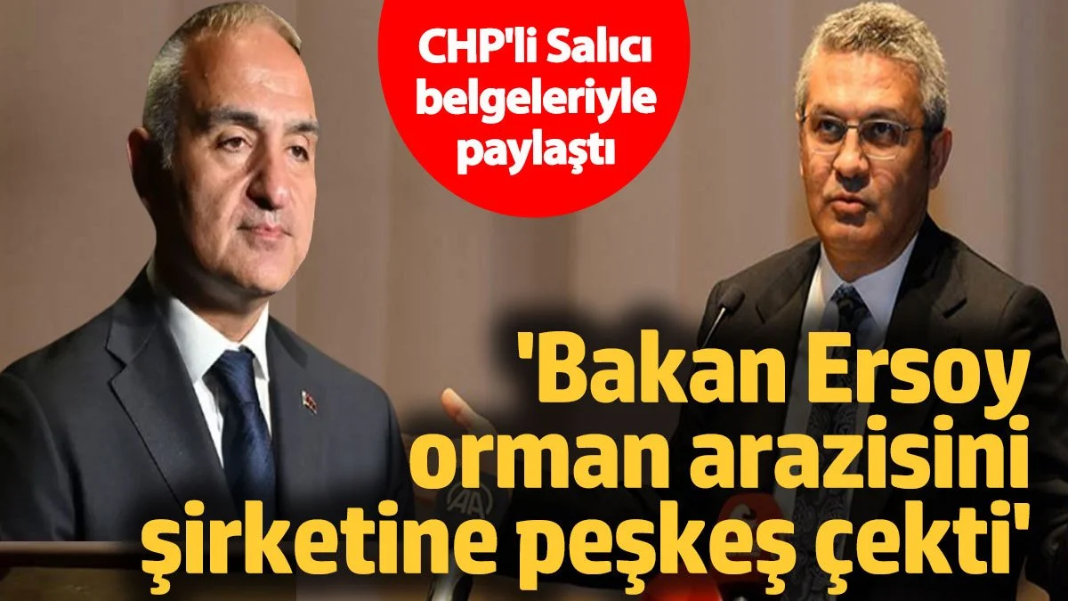 'Bakan Ersoy, orman arazisini otel dikmek için şirketine peşkeş çekti' CHP'li Salıcı belgeleriyle paylaştı