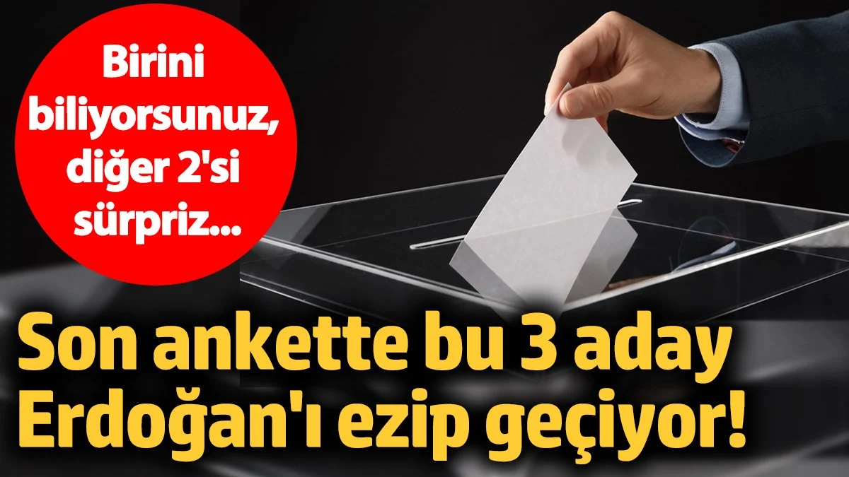 Son ankette bu 3 aday Erdoğan'ı ezip geçiyor! Birini biliyorsunuz, diğer 2'si sürpriz...