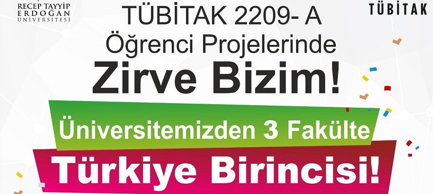 TÜBİTAK Öğrenci Projelerinde Zirve RTEÜ'nün: Üniversiteden 3 Fakülte Türkiye Birincisi