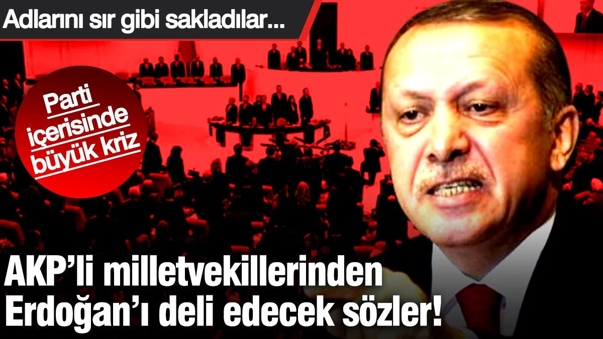 AKP’li milletvekillerinden Erdoğan’ı deli edecek sözler! Adlarını sır gibi sakladılar.