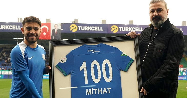 Çaykur Rizespor’da Mithat Pala’ya 100. Maç Onuru