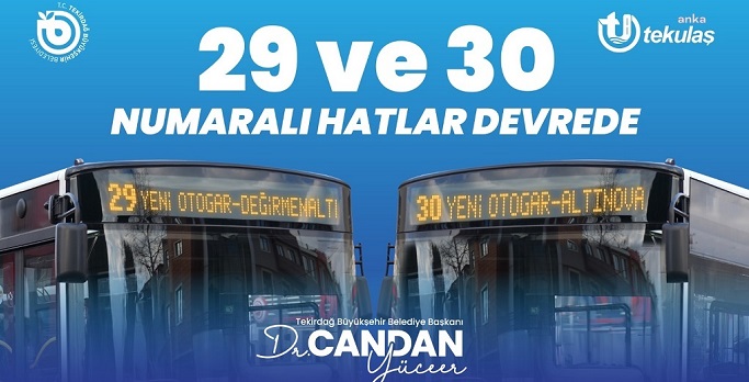 Tekirdağ'da 2 yeni otobüs hattı hizmet vermeye başlayacak