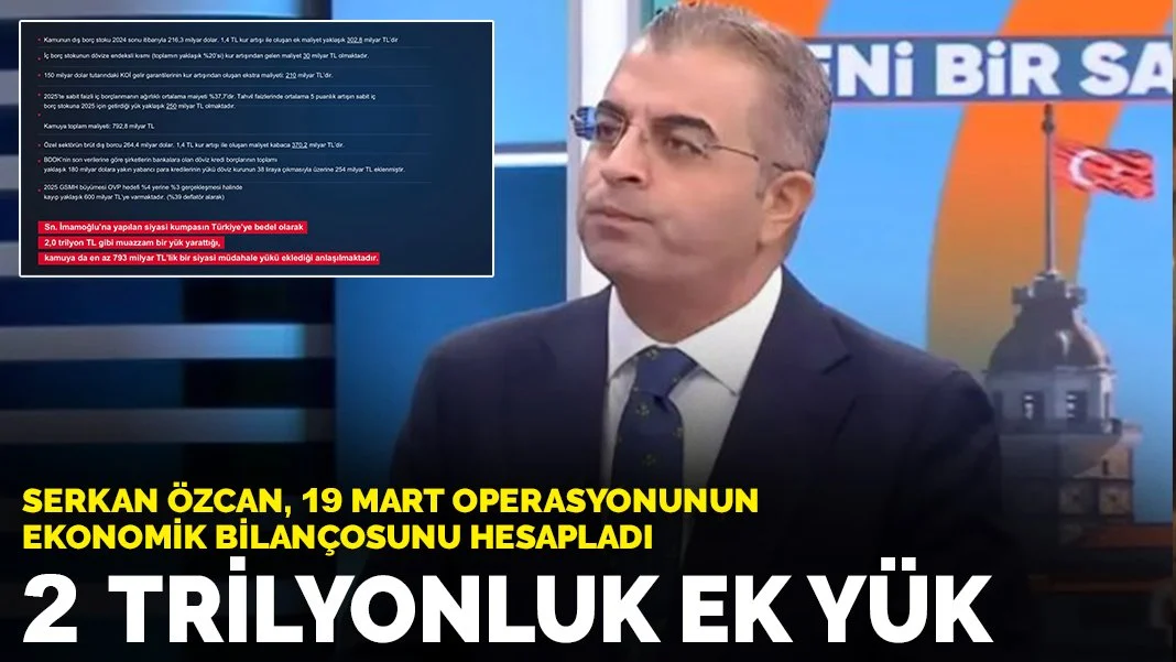 Serkan Özcan, 19 Mart operasyonunun ekonomik bilançosunu hesapladı: 2 trilyonluk ek yük