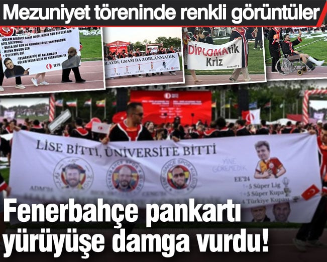 ODTÜ mezuniyet törenine Fenerbahçe pankartı damga vurdu!