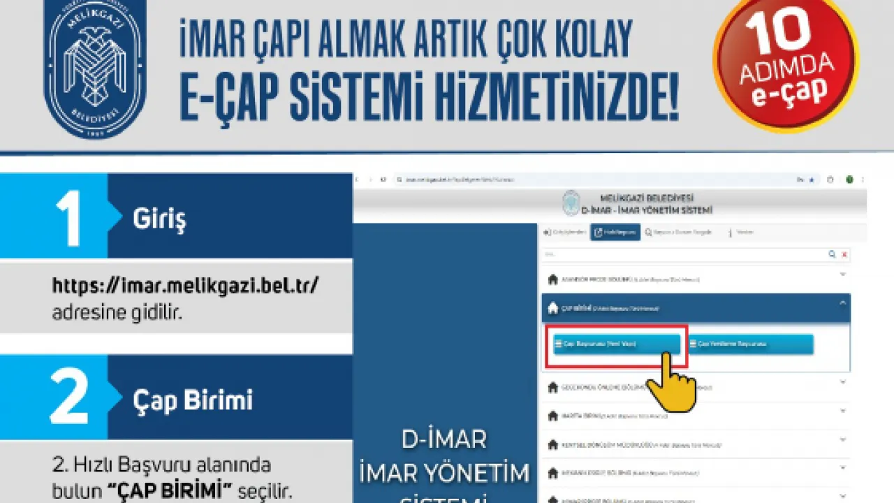 Kayseri Melikgazi'den 'e-çap' uygulaması