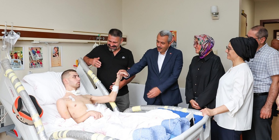 Vali Baydaş’dan milli boksör Furkan Hamza Bilgin’e hasta ziyareti