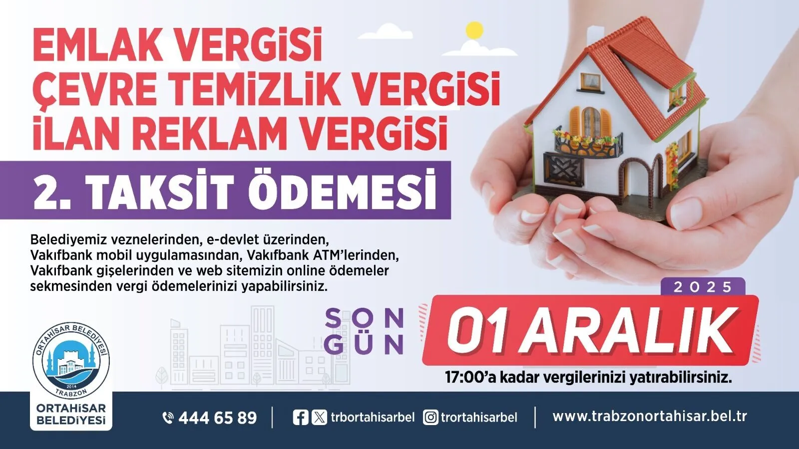 Ortahisar Belediyesi’nden Vergi Uyarısı: Son Gün 1 Aralık