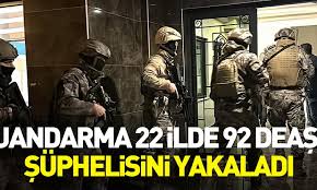 Jandarmadan 22 ilde DEAŞ'a 92 gözaltı