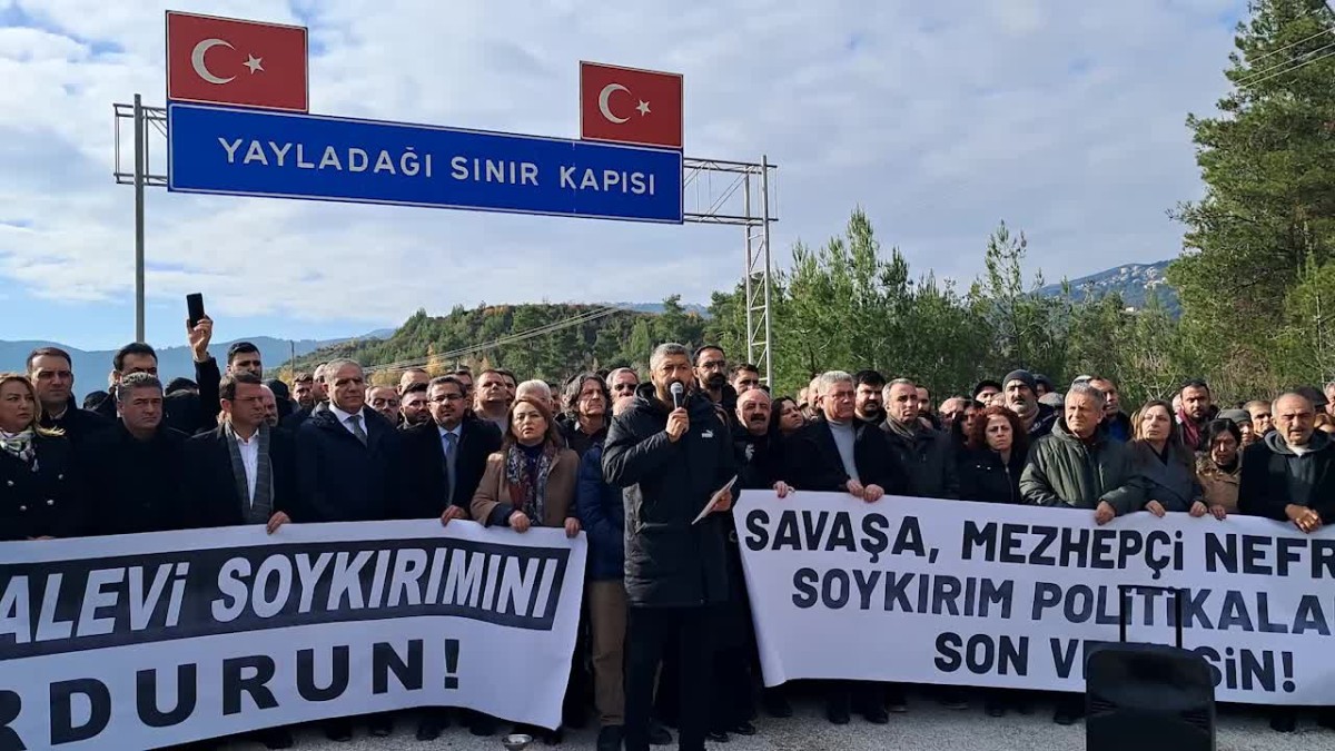 Suriye'deki Alevilere saldırılar Yayladağı'nda protesto edildi: 