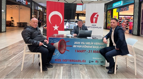 Rize’de Kira Beyannamesi İçin AVM’de Bilgilendirme Standı Kuruldu