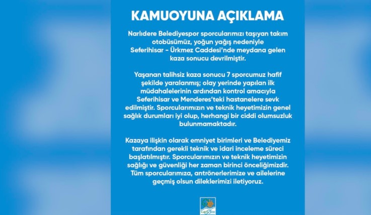 İzmir’de sporcuları taşıyan otobüs devrildi: 7 yaralı