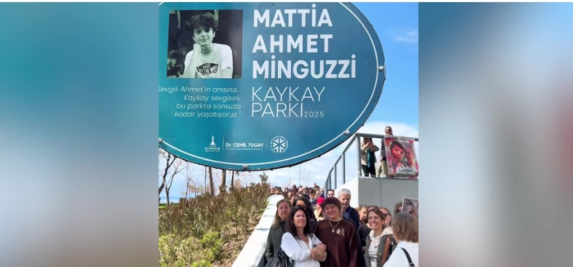 Mattia Ahmet Minguzzi’nin ailesi, oğullarının adı verilen kaykay parkında İzmirlilerle bir araya geldi