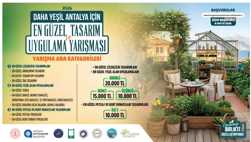 “Daha Yeşil Antalya İçin En Güzel Tasarım ve Uygulama Yarışması” için başvurular başlıyor